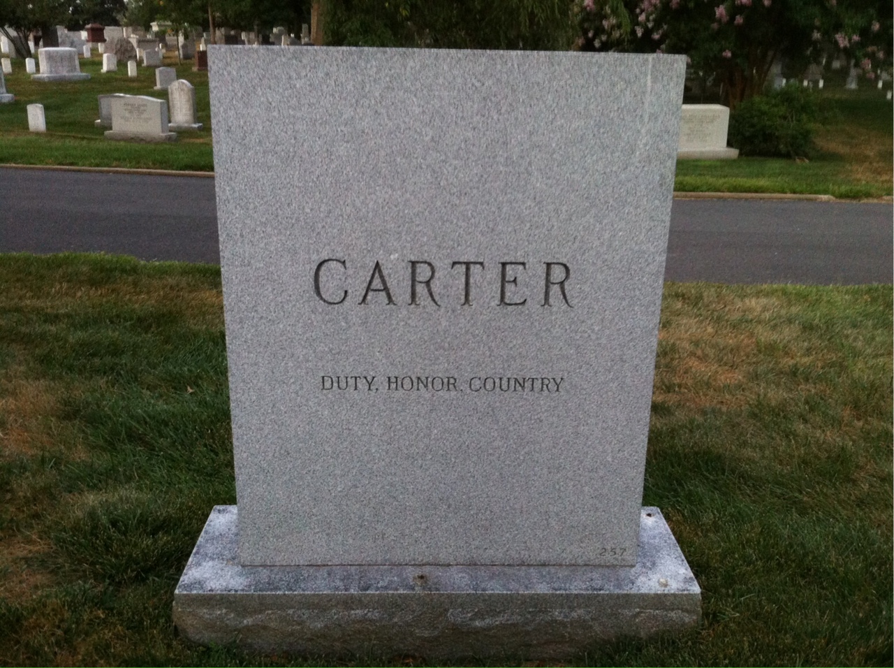Headstone shared by 2 interments, including William H Carter