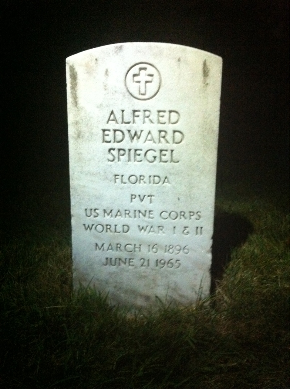 Headstone of Alfred E Spiegel