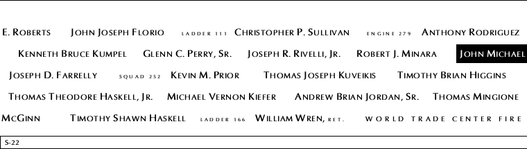 Panel S-22, South Pool, National September 11 Memorial