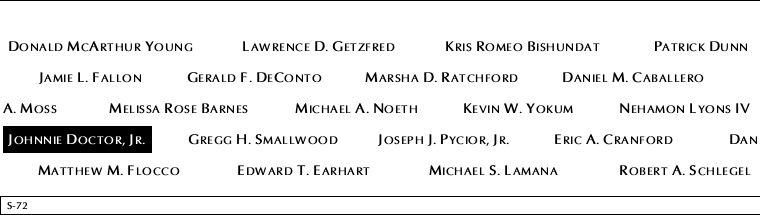 Panel S-72, South Pool, National September 11 Memorial