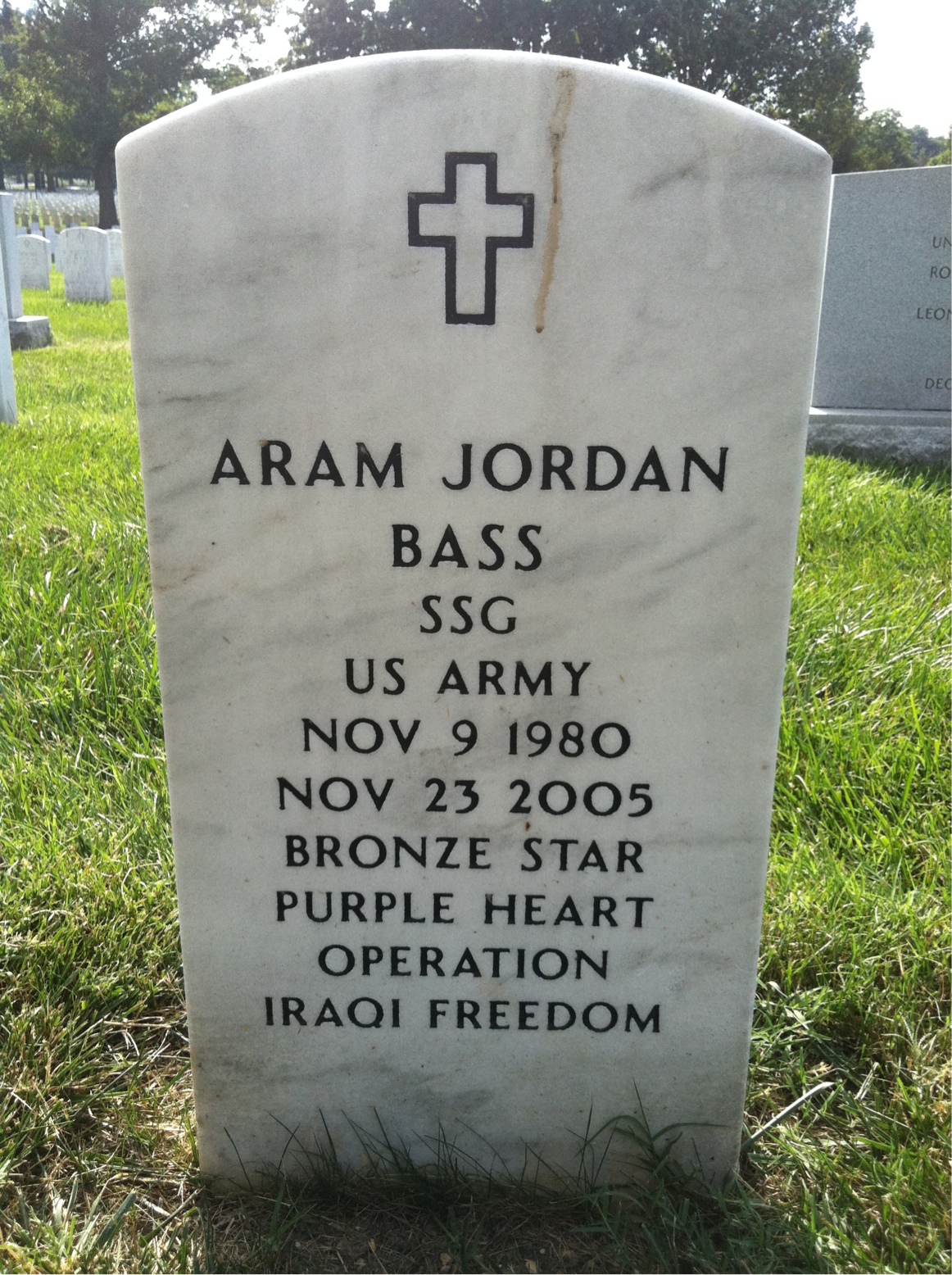 Headstone of Aram Jordan Bass