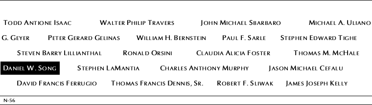 Panel N-56, North Pool, National September 11 Memorial