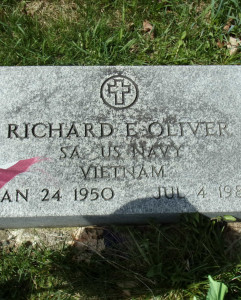 Headstone of Richard Edgar Oliver