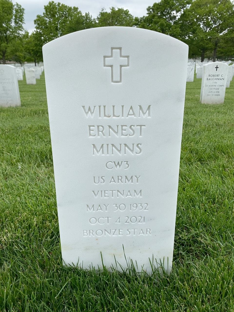 Headstone shared by 2 interments, including William Ernest Minns