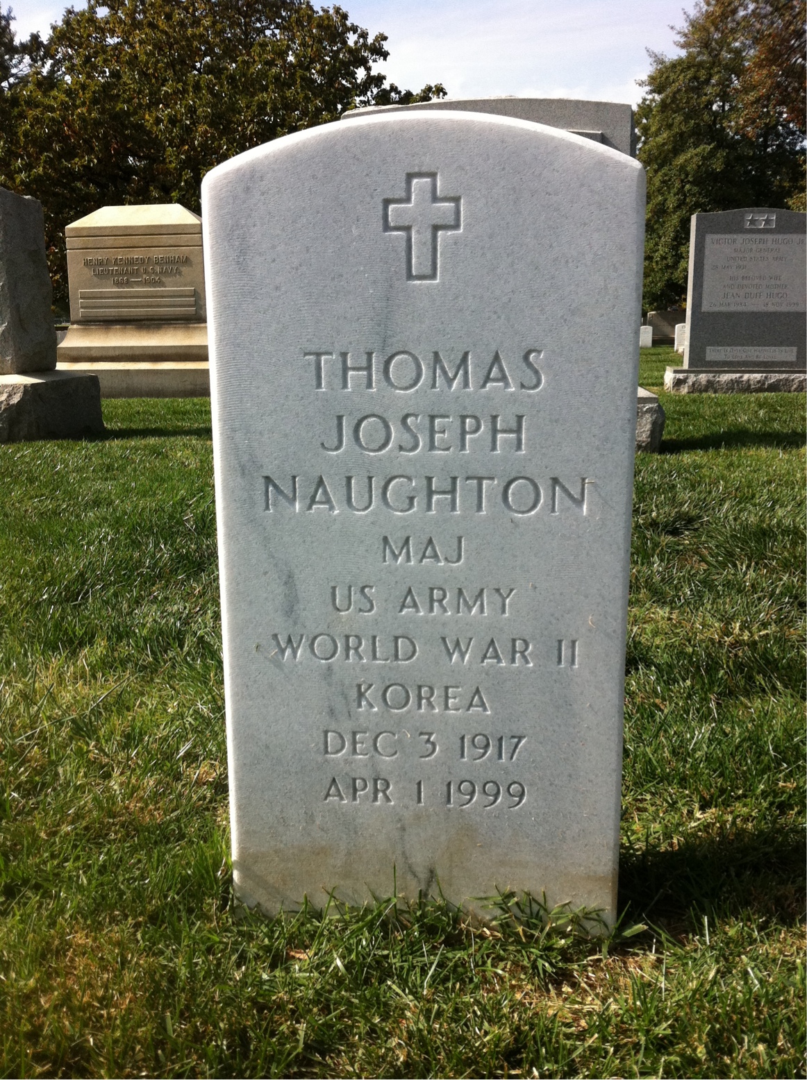 Headstone shared by 2 interments, including Thomas Joseph Naughton
