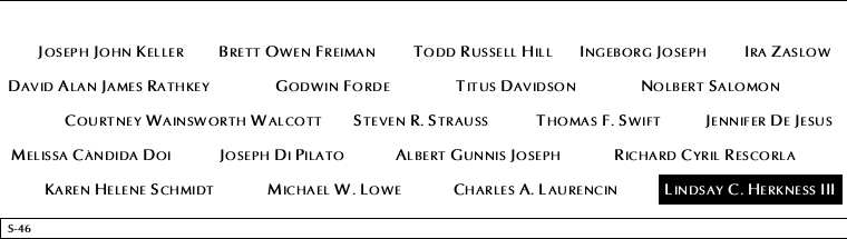 Panel S-46, South Pool, National September 11 Memorial