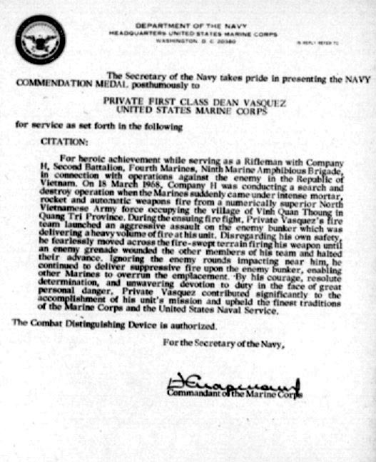 Headstone of Dean Vasquez