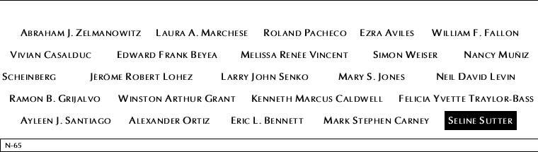 Panel N-65, North Pool, National September 11 Memorial