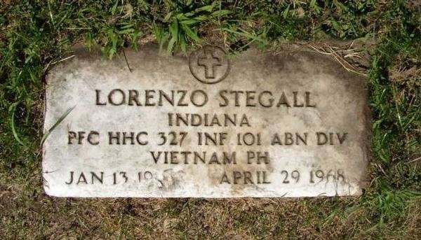 Headstone of Lorenzo Stegall