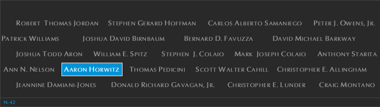 Panel N-42, North Pool, National September 11 Memorial