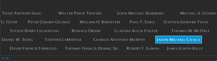 Panel N-56, North Pool, National September 11 Memorial