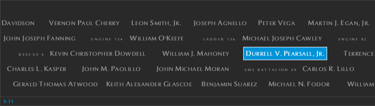 Panel S-11, South Pool, National September 11 Memorial