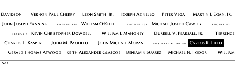 Panel S-11, South Pool, National September 11 Memorial