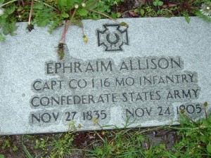 Headstone of Ephriam Allison