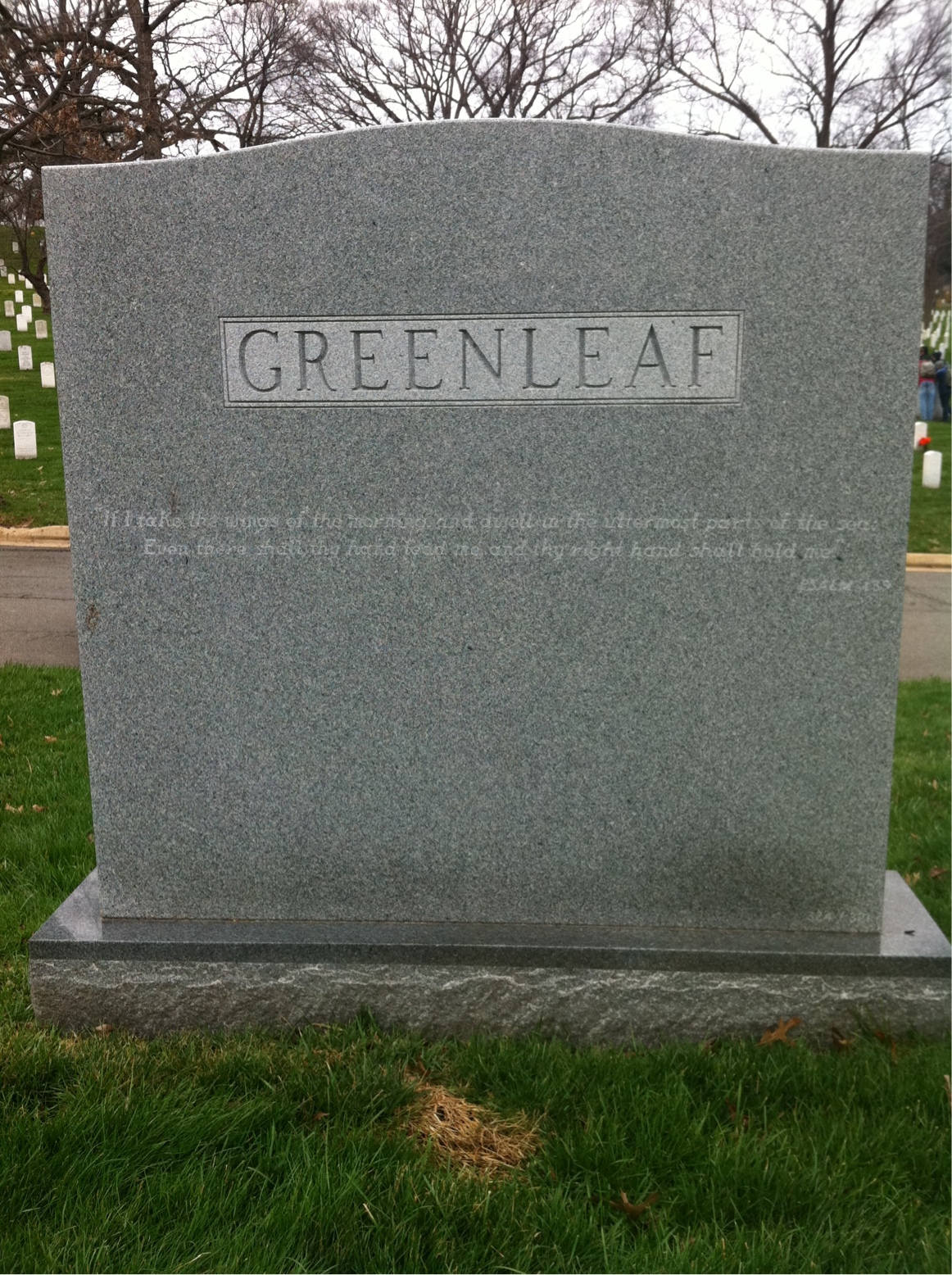 Headstone shared by 4 interments, including Abbott H Greenleaf