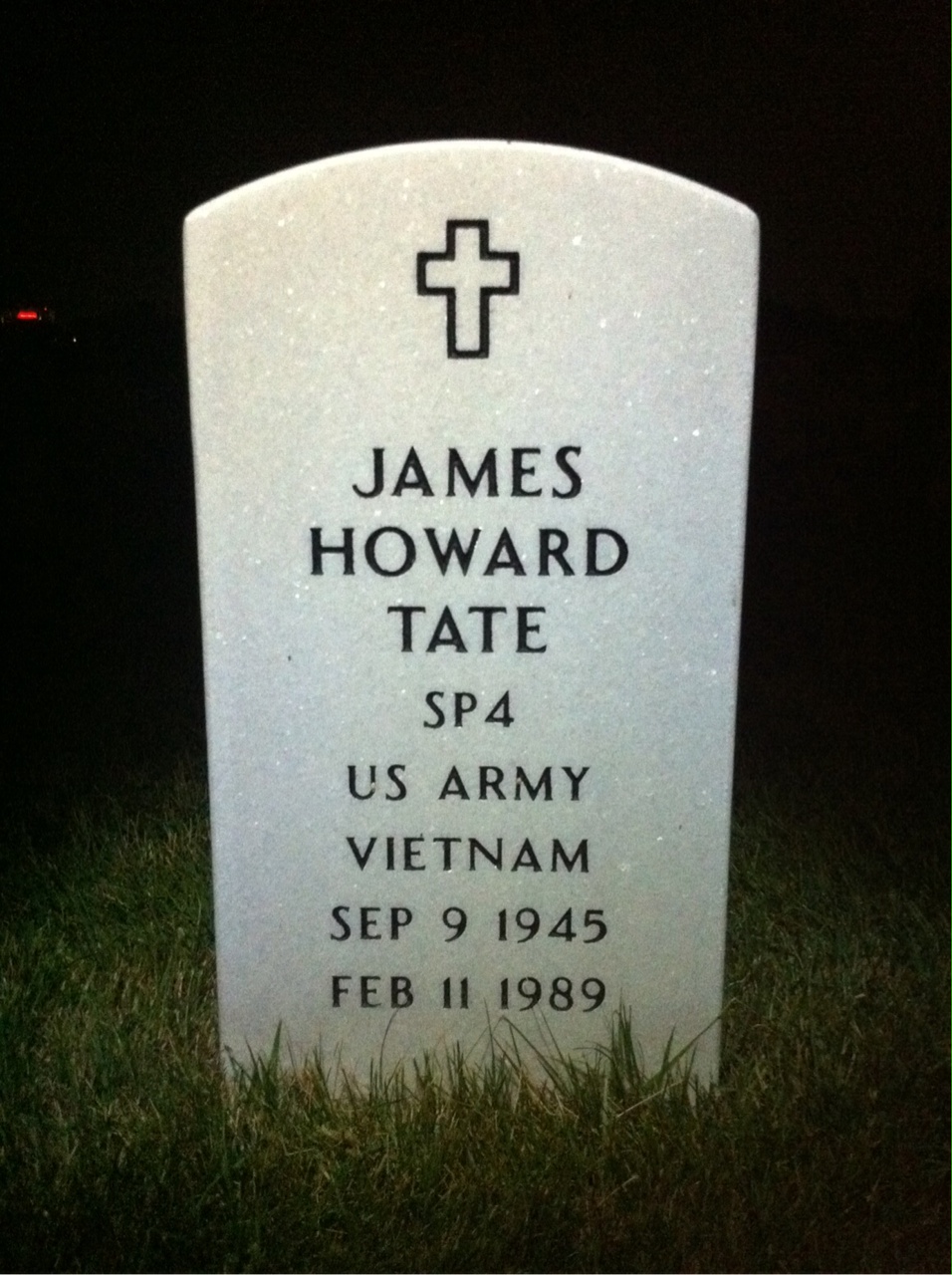 Headstone shared by 2 interments, including James Howard Tate