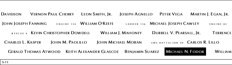 Panel S-11, South Pool, National September 11 Memorial