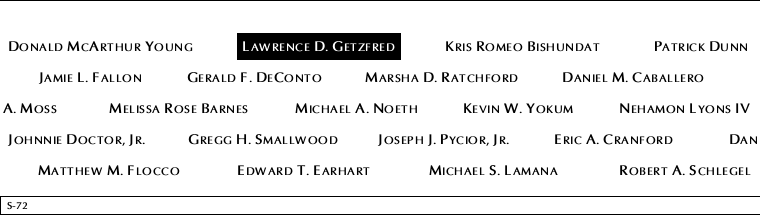 Panel S-72, South Pool, National September 11 Memorial