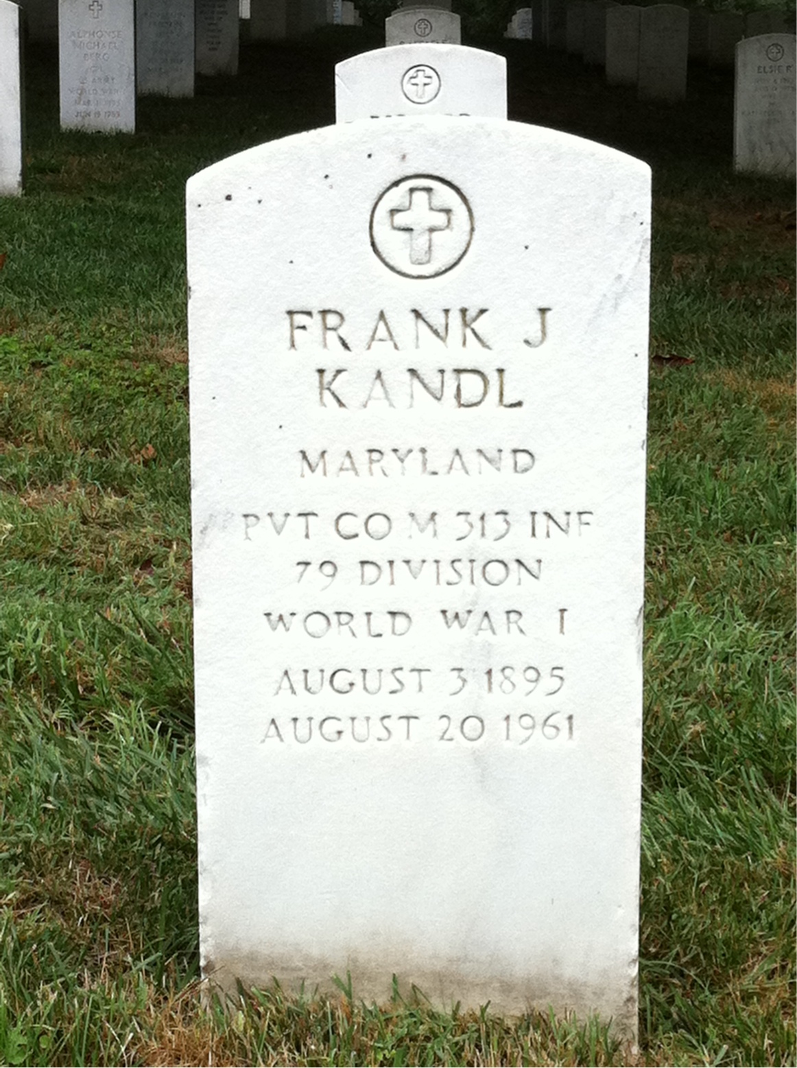 Headstone of Frank J Kandl