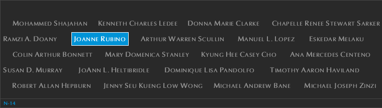Panel N-14, North Pool, National September 11 Memorial