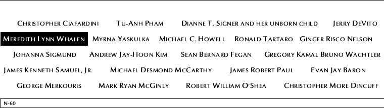 Panel N-60, North Pool, National September 11 Memorial
