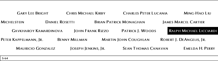 Panel S-64, South Pool, National September 11 Memorial