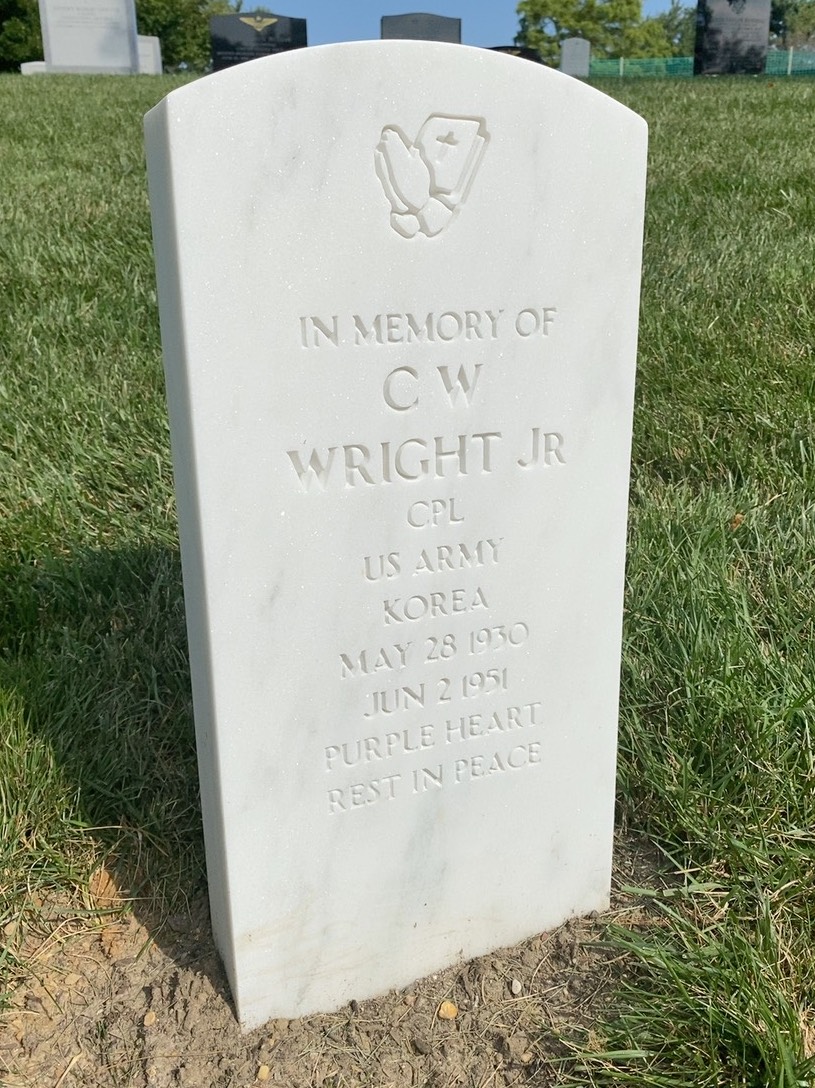Headstone of C W Wright Jr.