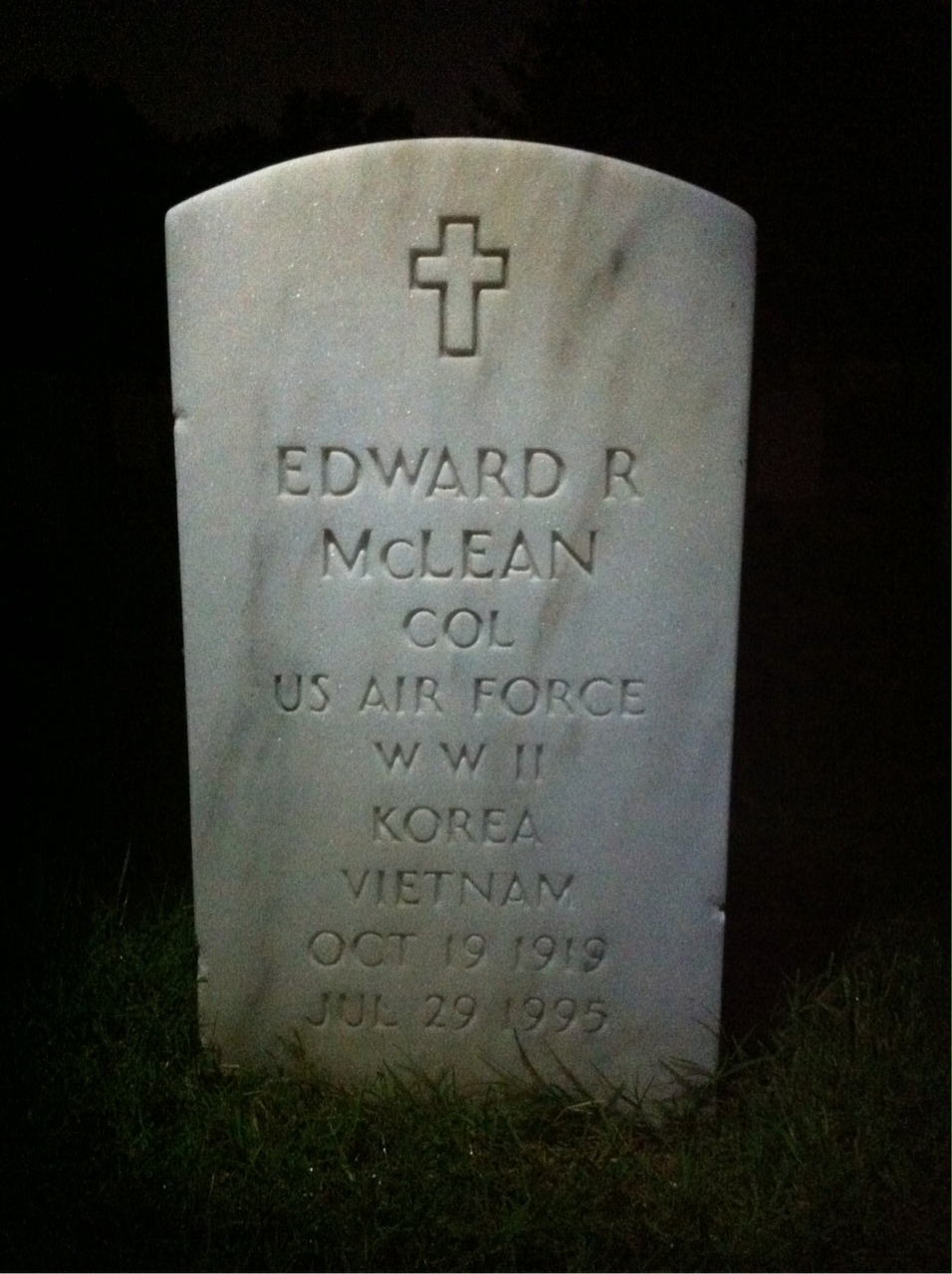 Headstone shared by 2 interments, including Edward R McLean