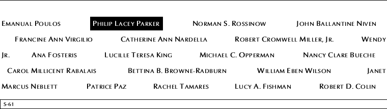 Panel S-61, South Pool, National September 11 Memorial