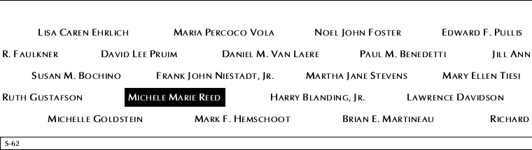 Panel S-62, South Pool, National September 11 Memorial