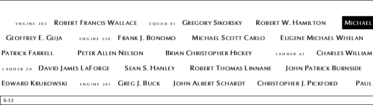 Panel S-12, South Pool, National September 11 Memorial