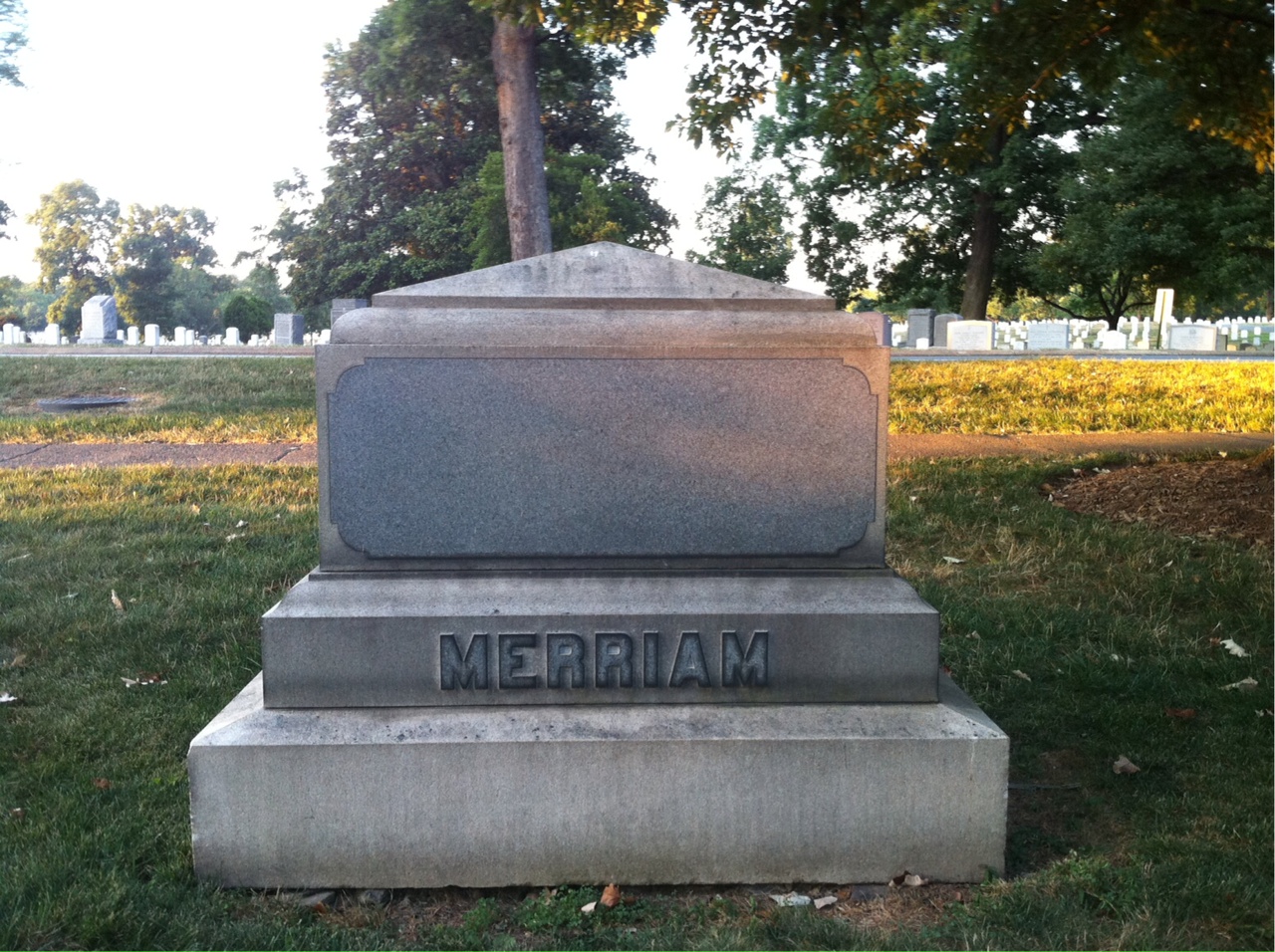 Headstone shared by 2 interments, including Horace B Burnham