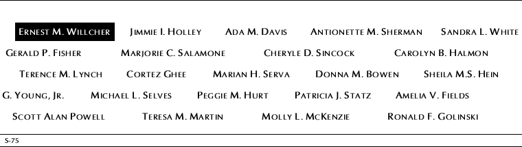 Panel S-75, South Pool, National September 11 Memorial