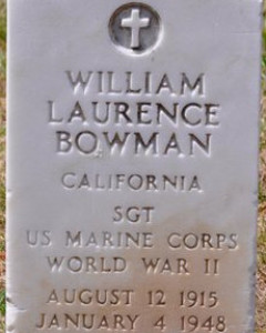 Headstone of William Lawrence Bowman