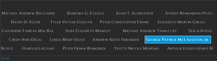 Panel N-59, North Pool, National September 11 Memorial