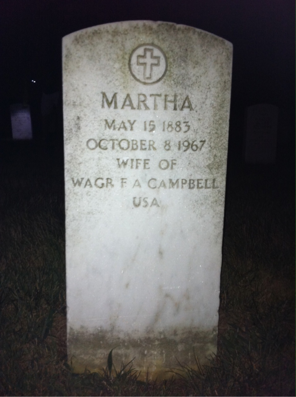 Headstone of Martha Campbell