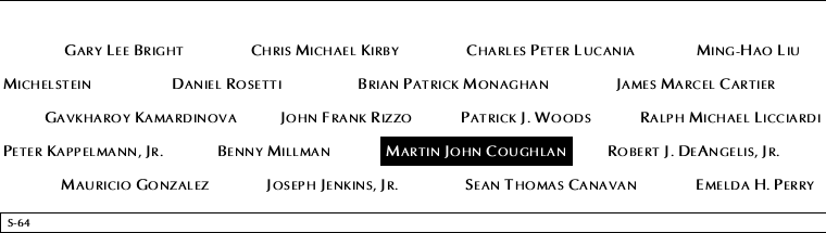 Panel S-64, South Pool, National September 11 Memorial