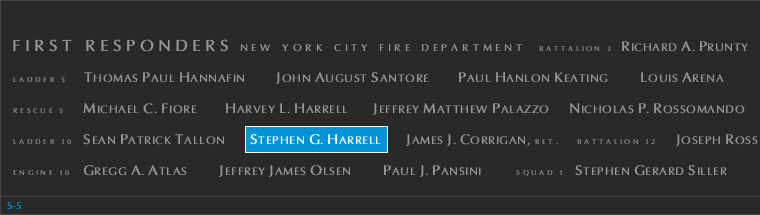 Panel S-5, South Pool, National September 11 Memorial