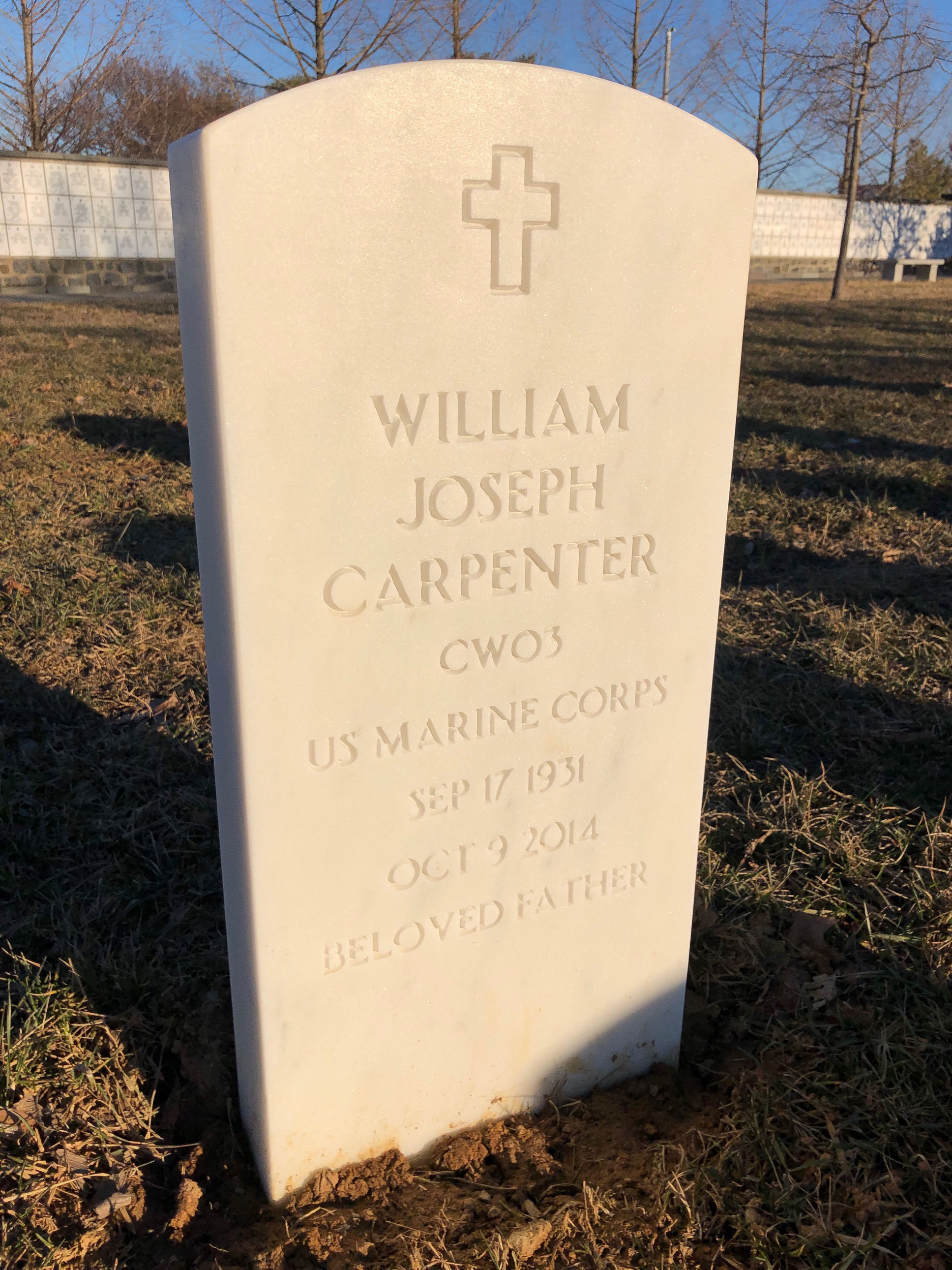 Headstone shared by 2 interments, including William Joseph Carpenter