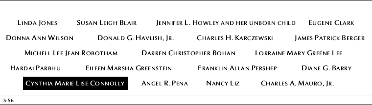 Panel S-56, South Pool, National September 11 Memorial