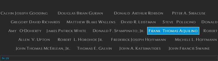 Panel N-39, North Pool, National September 11 Memorial