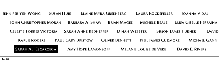 Panel N-20, North Pool, National September 11 Memorial