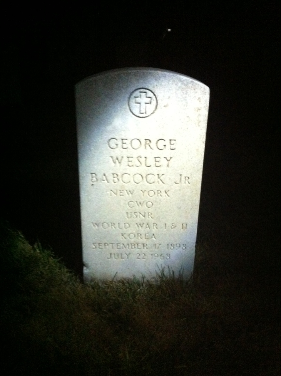Headstone shared by 2 interments, including Edith M Babcock