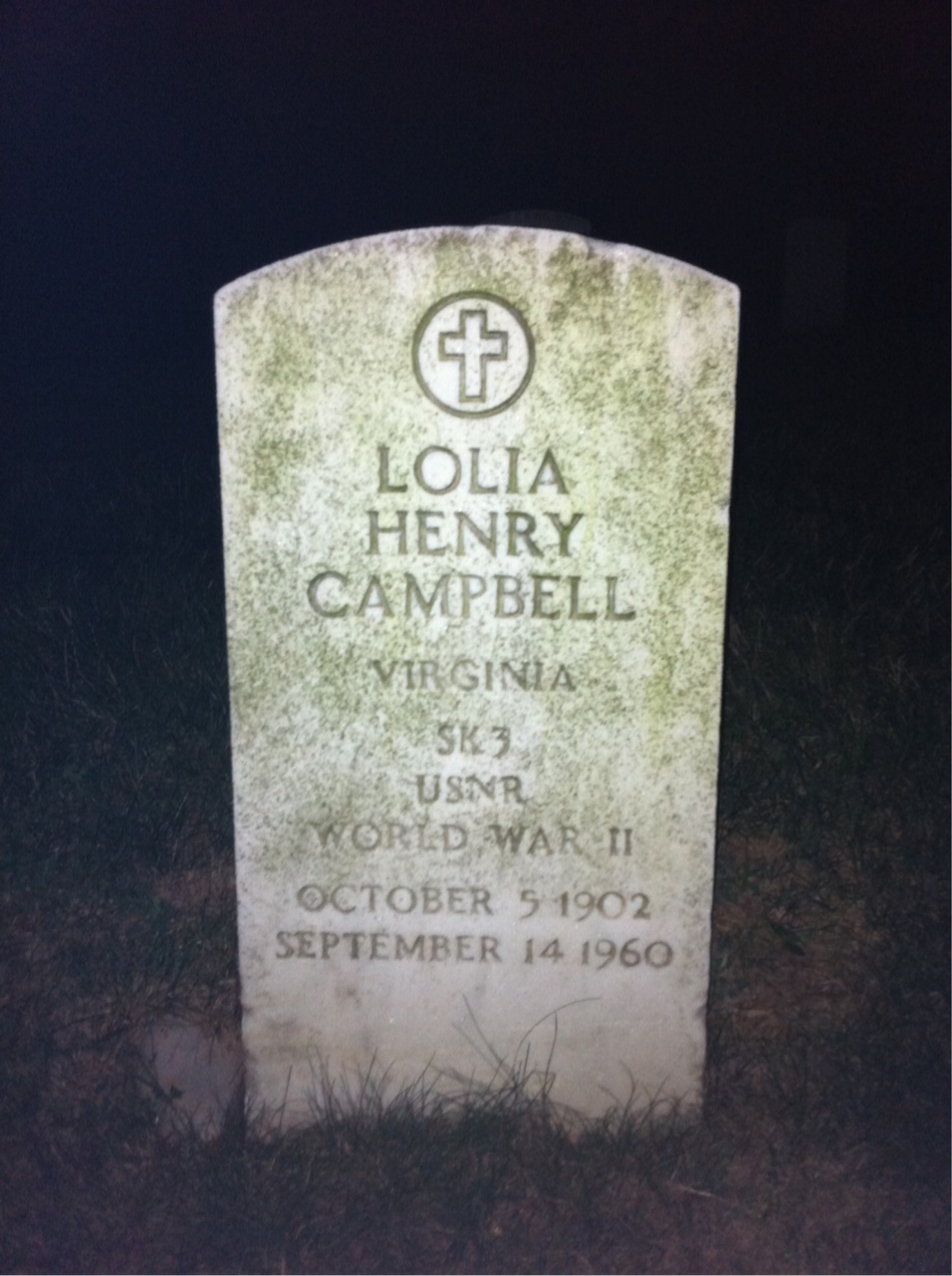 Headstone of Lolia H Campbell