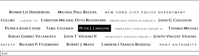 Panel S-23, South Pool, National September 11 Memorial