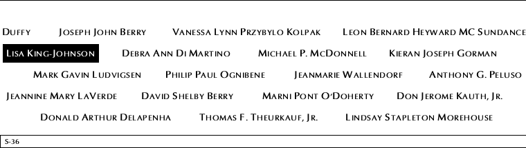 Panel S-36, South Pool, National September 11 Memorial