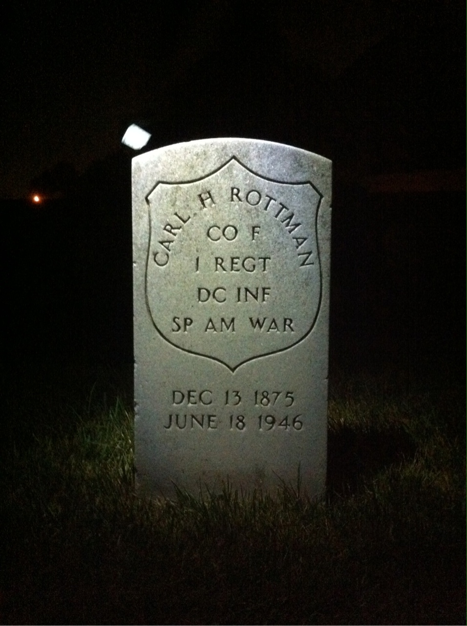 Headstone shared by 2 interments, including Elizabeth M Rottman
