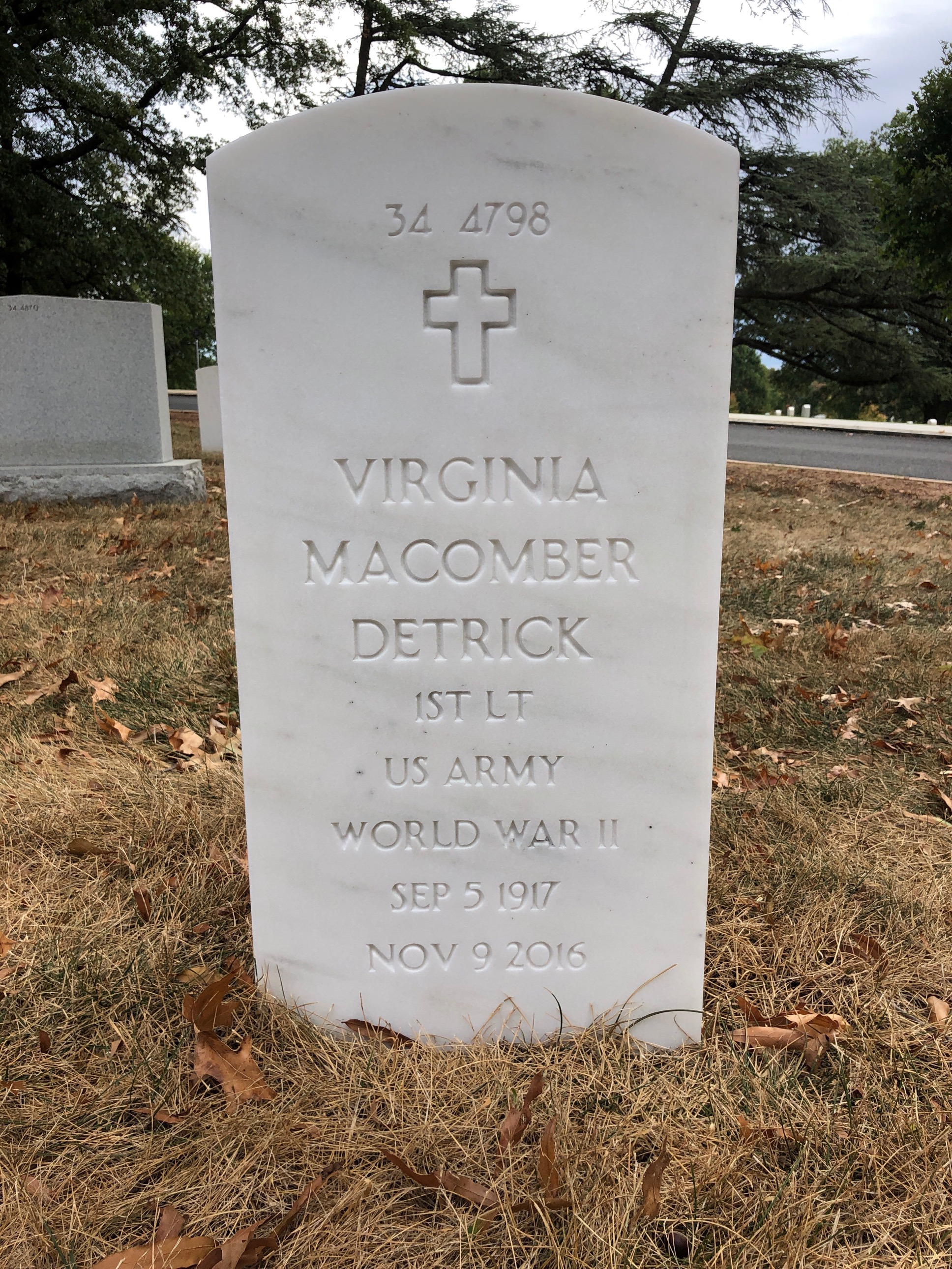 Headstone shared by 2 interments, including Donald M Detrick