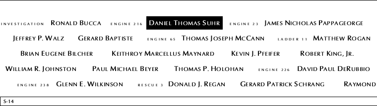 Panel S-14, South Pool, National September 11 Memorial