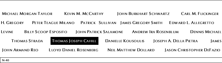 Panel N-40, North Pool, National September 11 Memorial